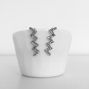 NWOT Silver Pave Cubic Zirconia Earring Crawlers